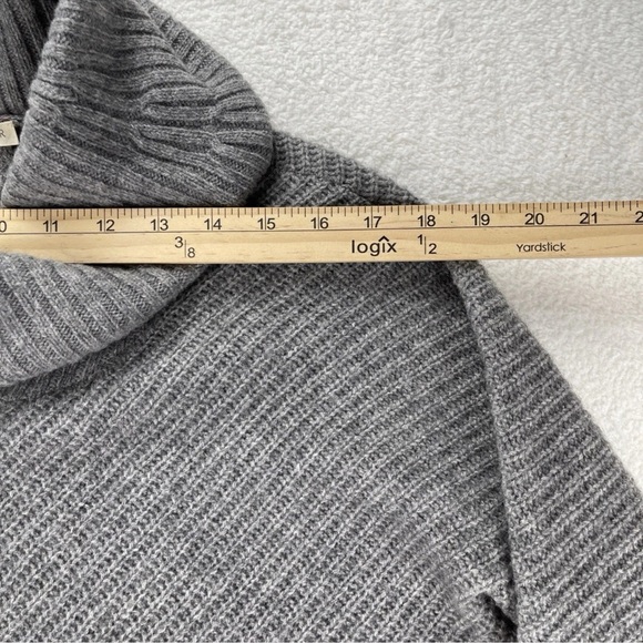 Eileen Fisher Sz PS Gray Yak Wool Blend Oversized Cowl Neck Tunic Sweater Luxury - Picture 6 of 13